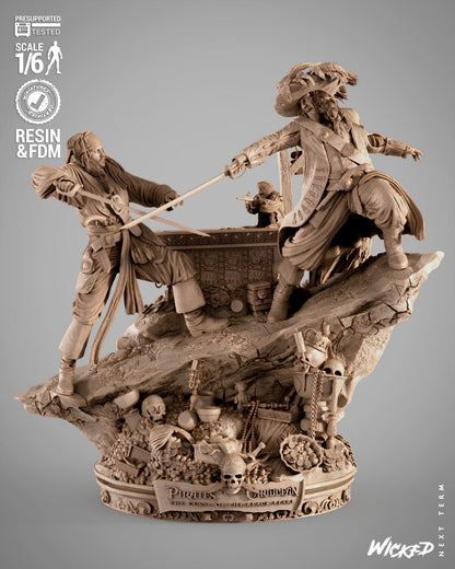 Pirates of Caribbean Diorama Figure by Wicked – High Quality 3D Collectible Statue 3DHeroFigure