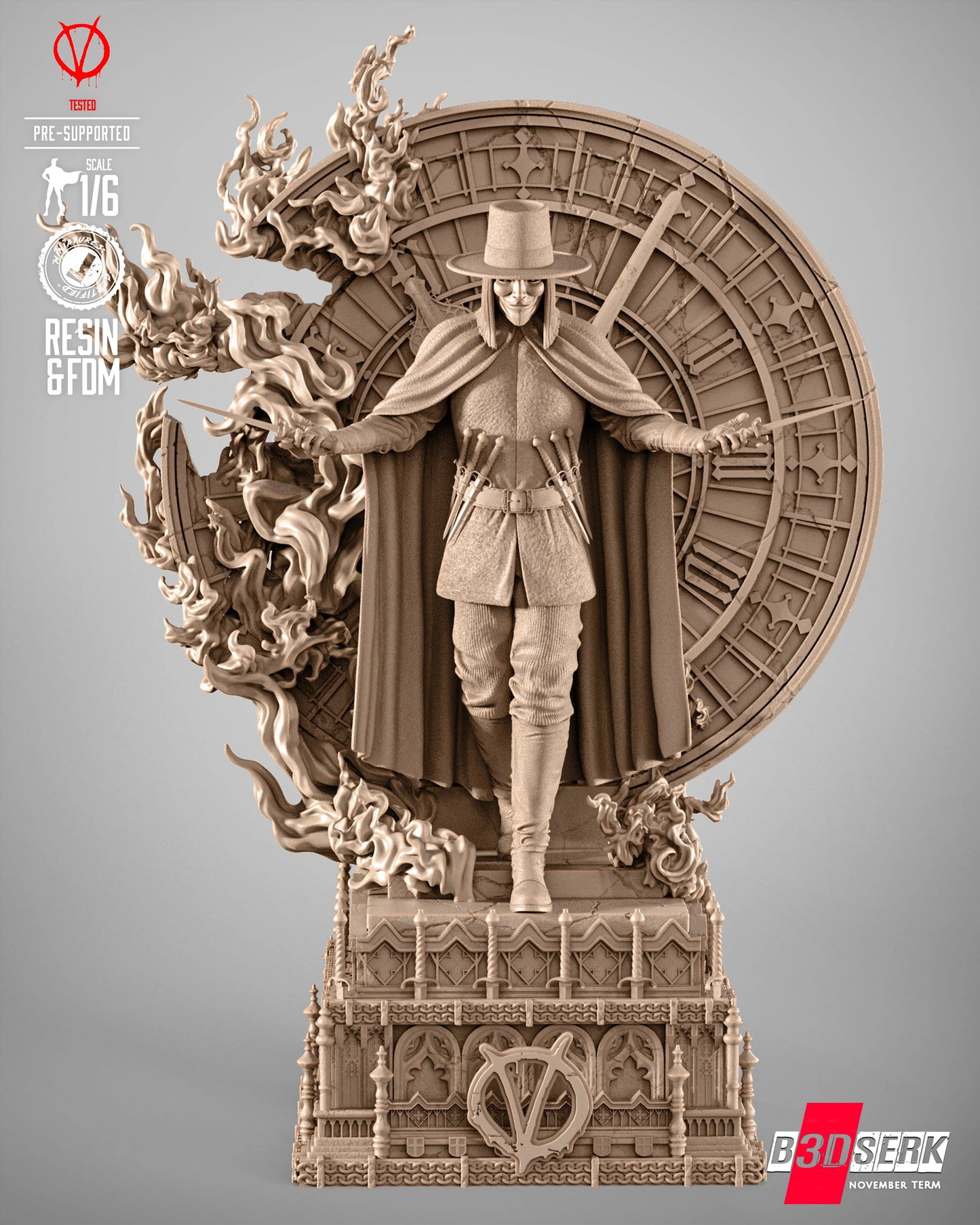 V for Vendetta Figure by B3DSERK – High Quality 3D Collectible Statue 3DHeroFigure