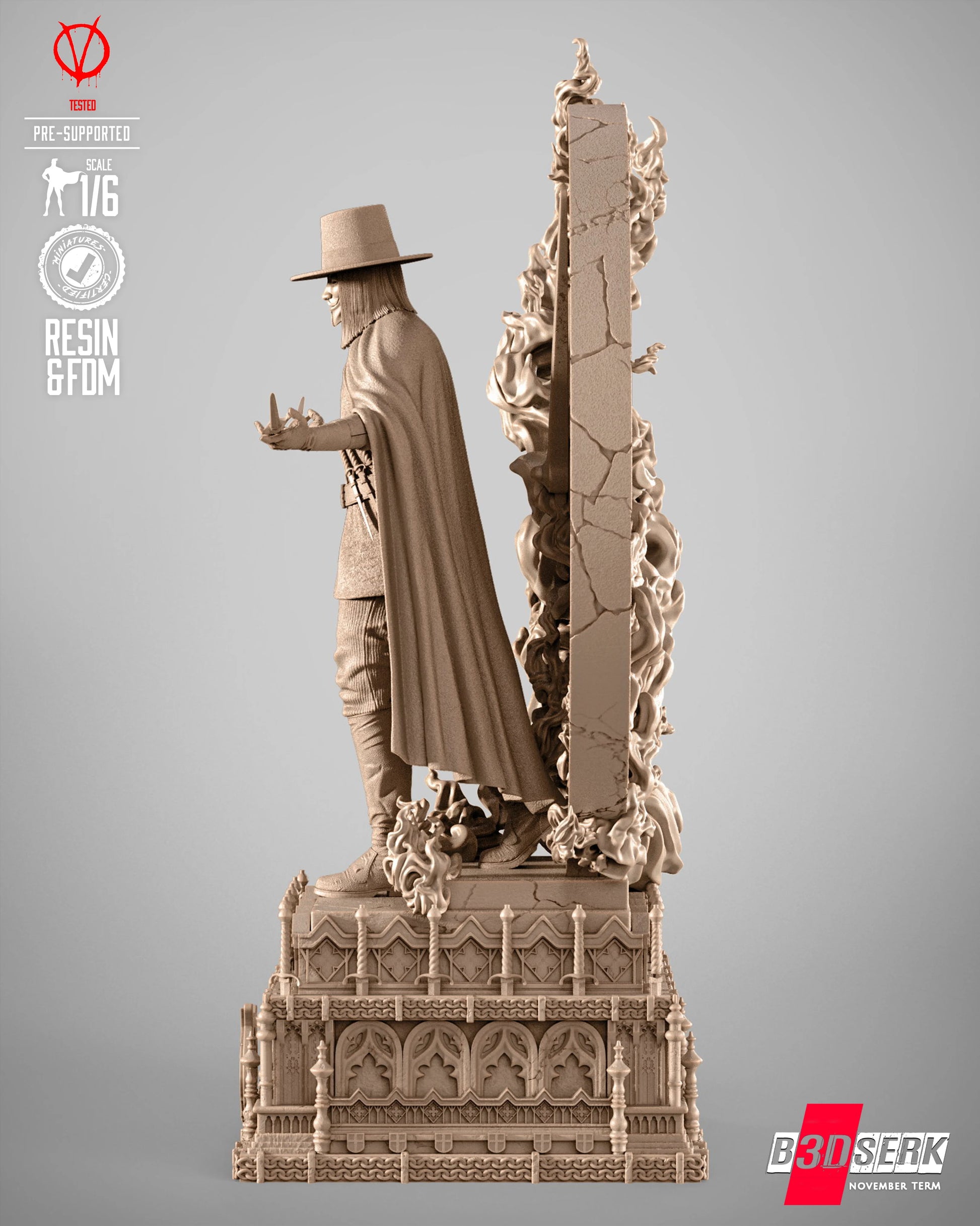 V for Vendetta Figure by B3DSERK – High Quality 3D Collectible Statue 3DHeroFigure