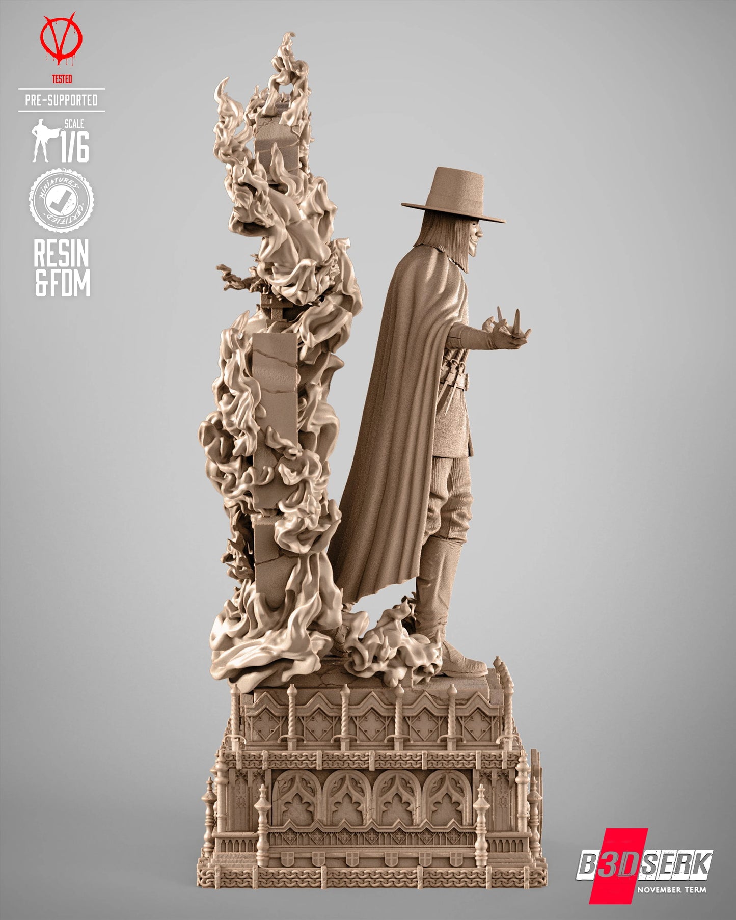 V for Vendetta Figure by B3DSERK – High Quality 3D Collectible Statue 3DHeroFigure