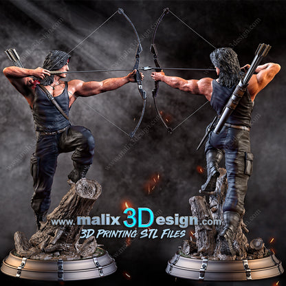 Rambo Figure by Sanix – High Quality 3D Collectible Statue 3DHeroFigure