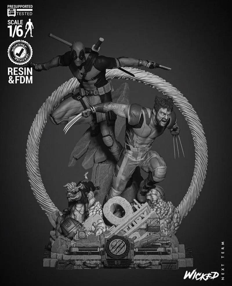 Deadpool Wolverine Diorama Figure by Wicked 3DHeroFigure