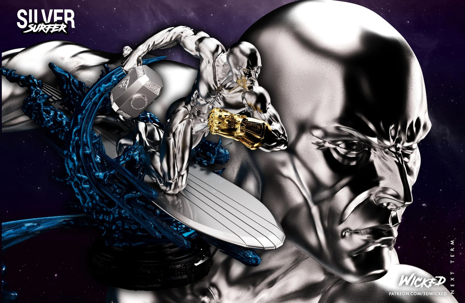 Silver Surfer Figure by Wicked 3DHeroFigure