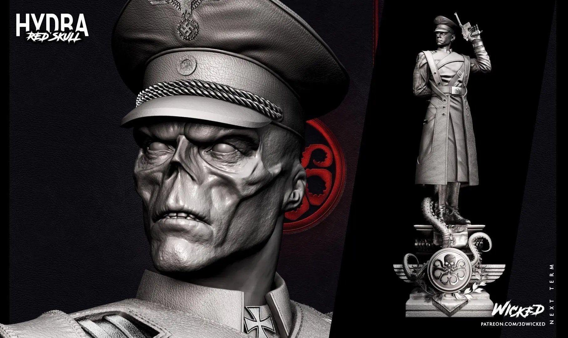 Red Skull Figure by Wicked 3DHeroFigure