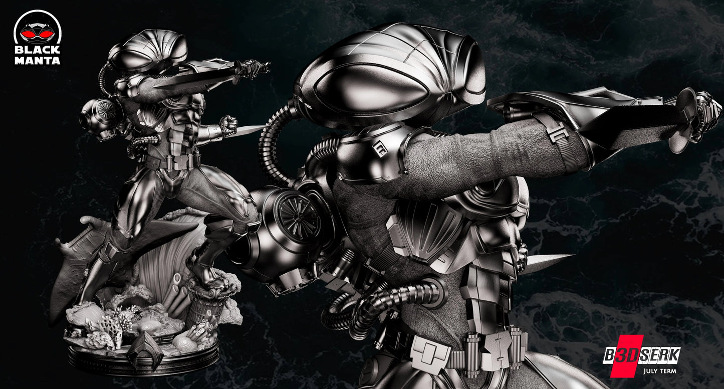 Black Manta Figure by B3DSERK 3DHeroFigure