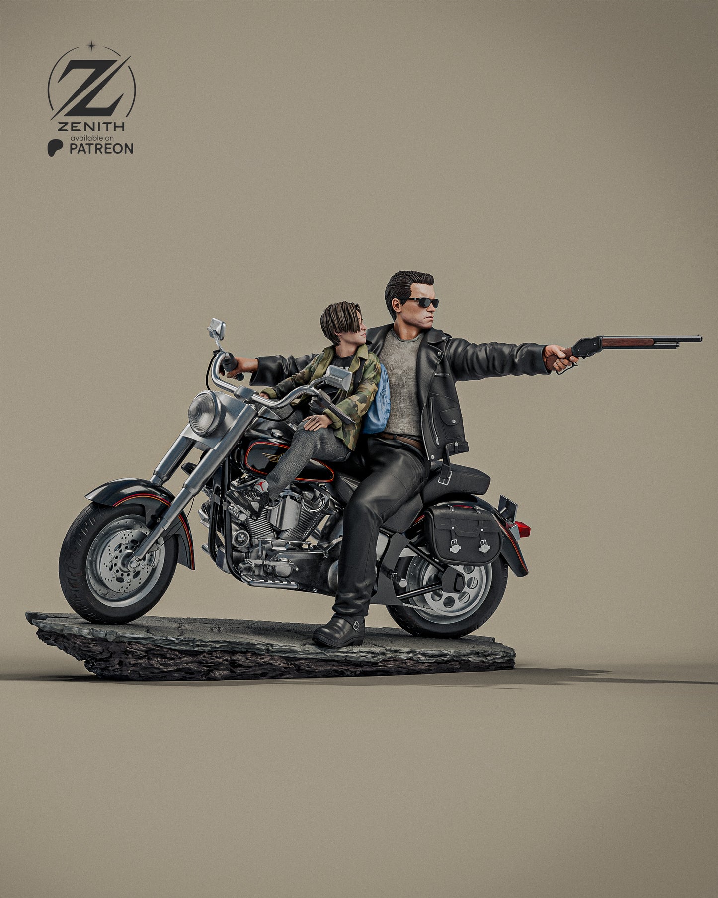 Terminator John Connor Diorama Figure 3DHeroFigure