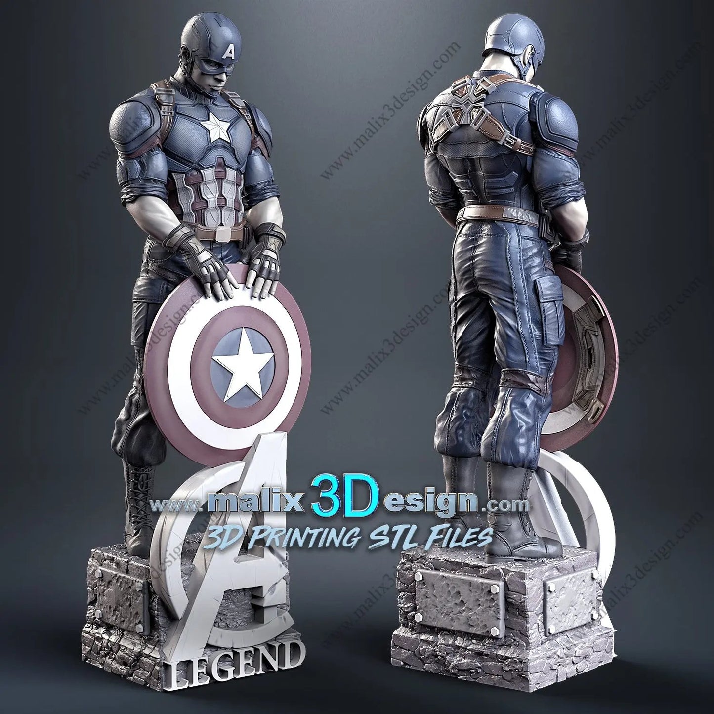 Captain America Figure by Sanix 3DHeroFigure
