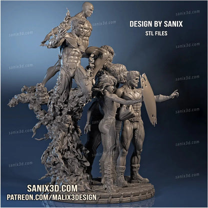 Fantastic Four Diorama Figure by Sanix 3DHeroFigure