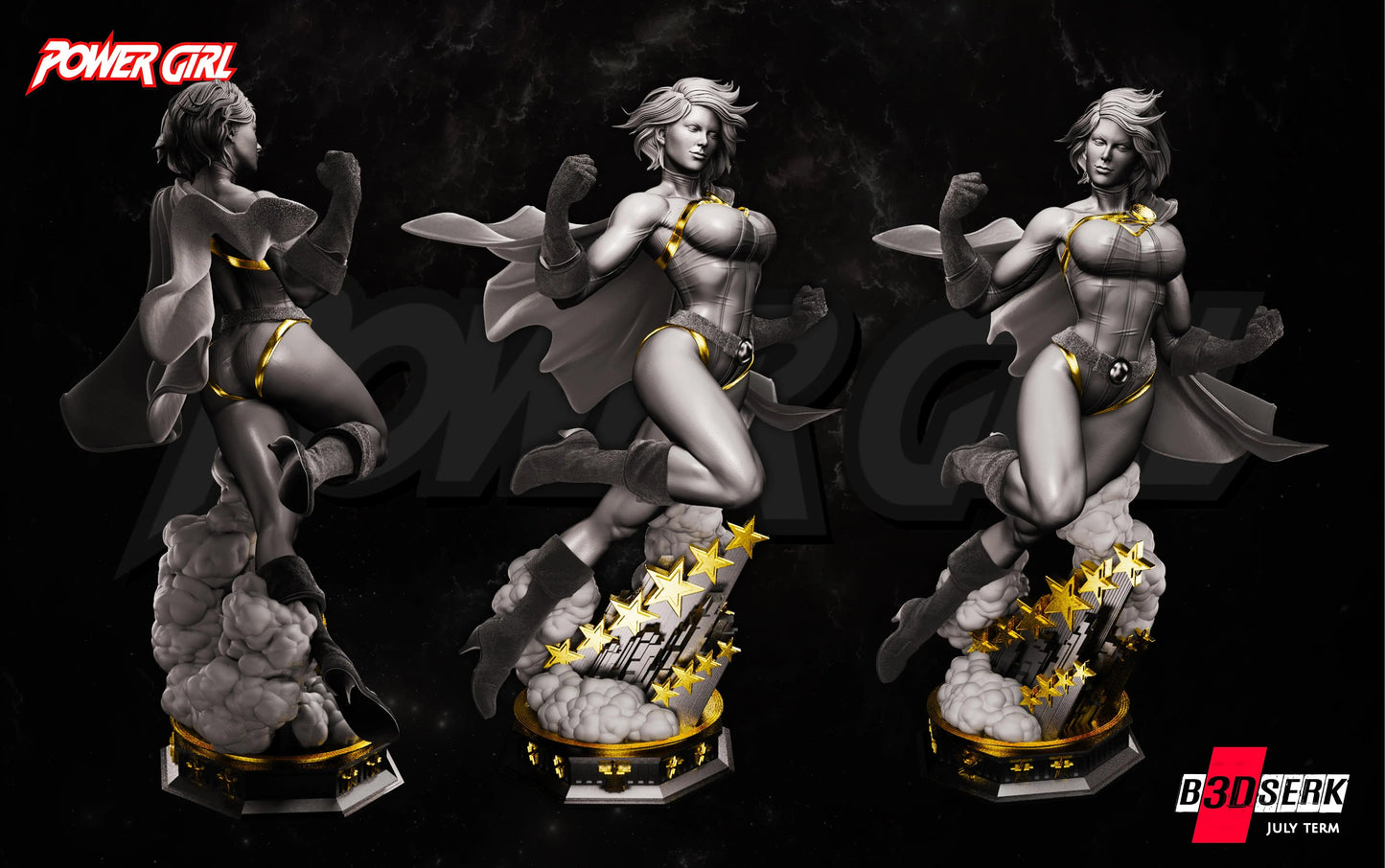 Powergirl Figure by B3DSERK 3DHeroFigure