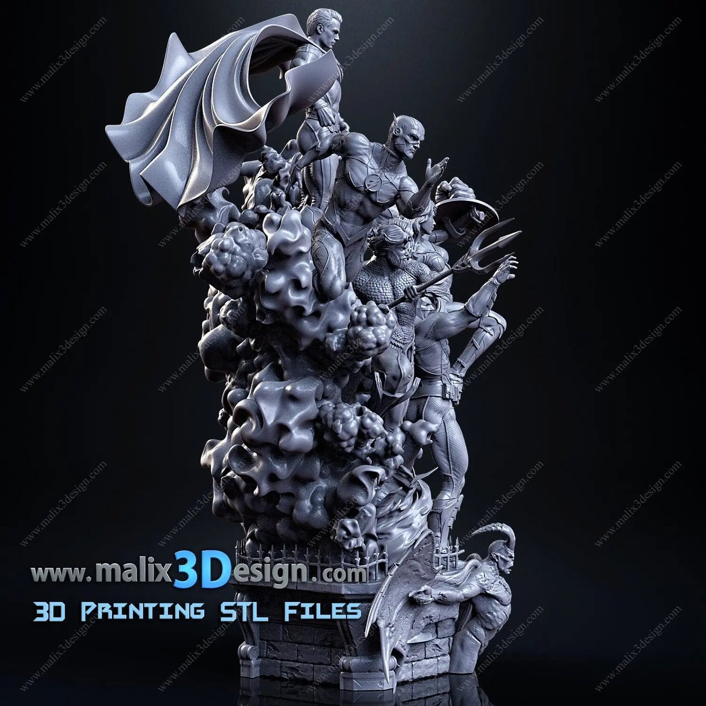 Justice League Diorama Figure by Sanix 3DHeroFigure