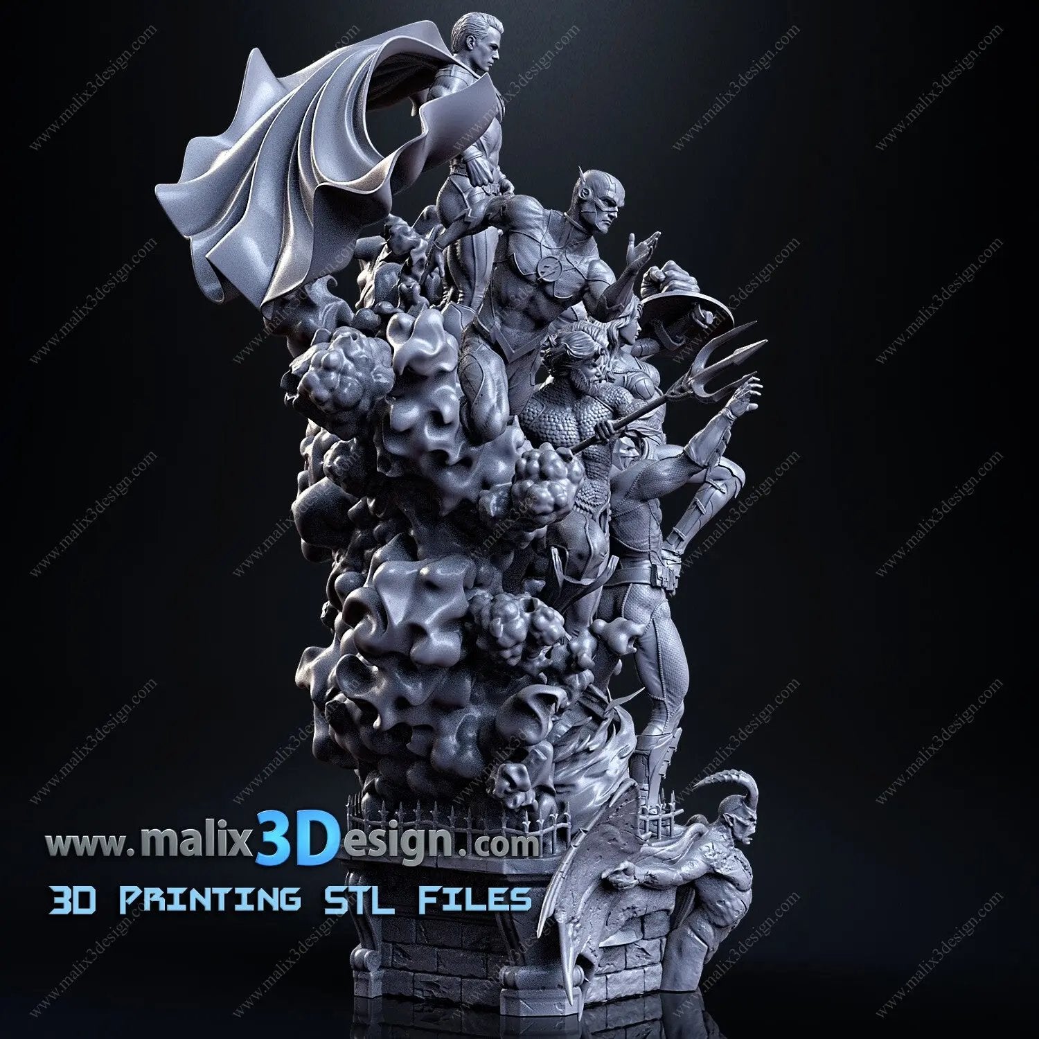 Justice League Diorama Figure by Sanix 3DHeroFigure