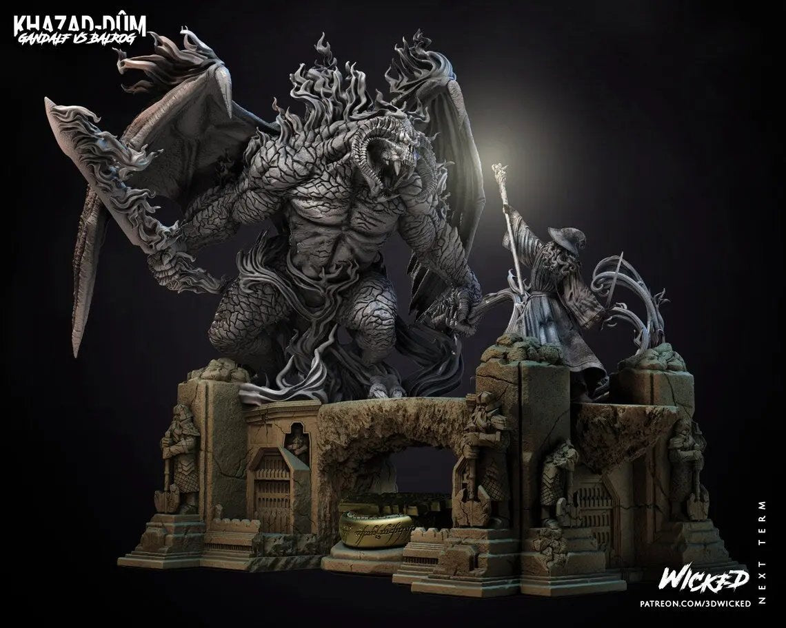 Gandalf Balrog Diorama Figure by Wicked 3DHeroFigure