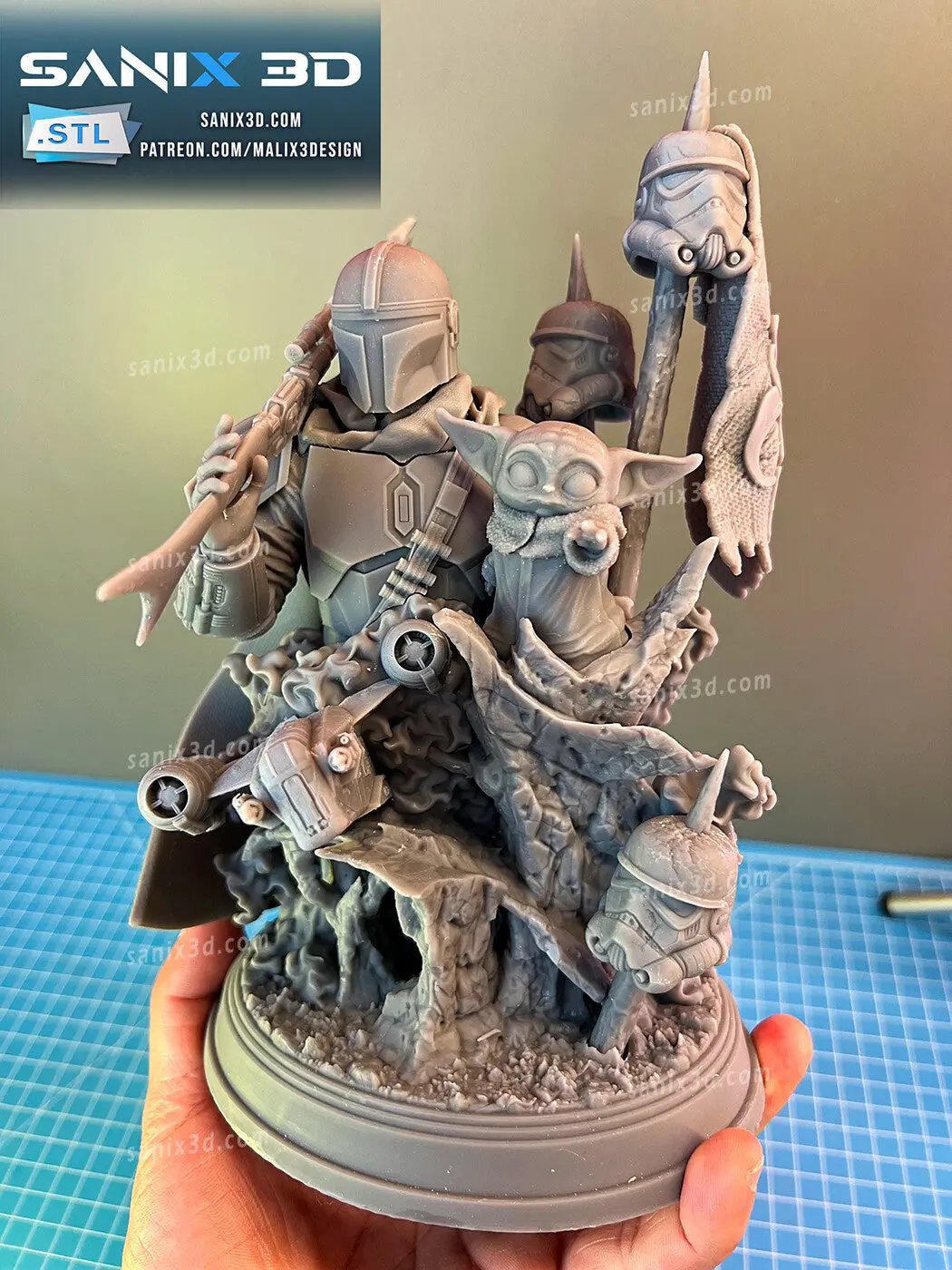 The Mandalorian Figure by Sanix 3DHeroFigure