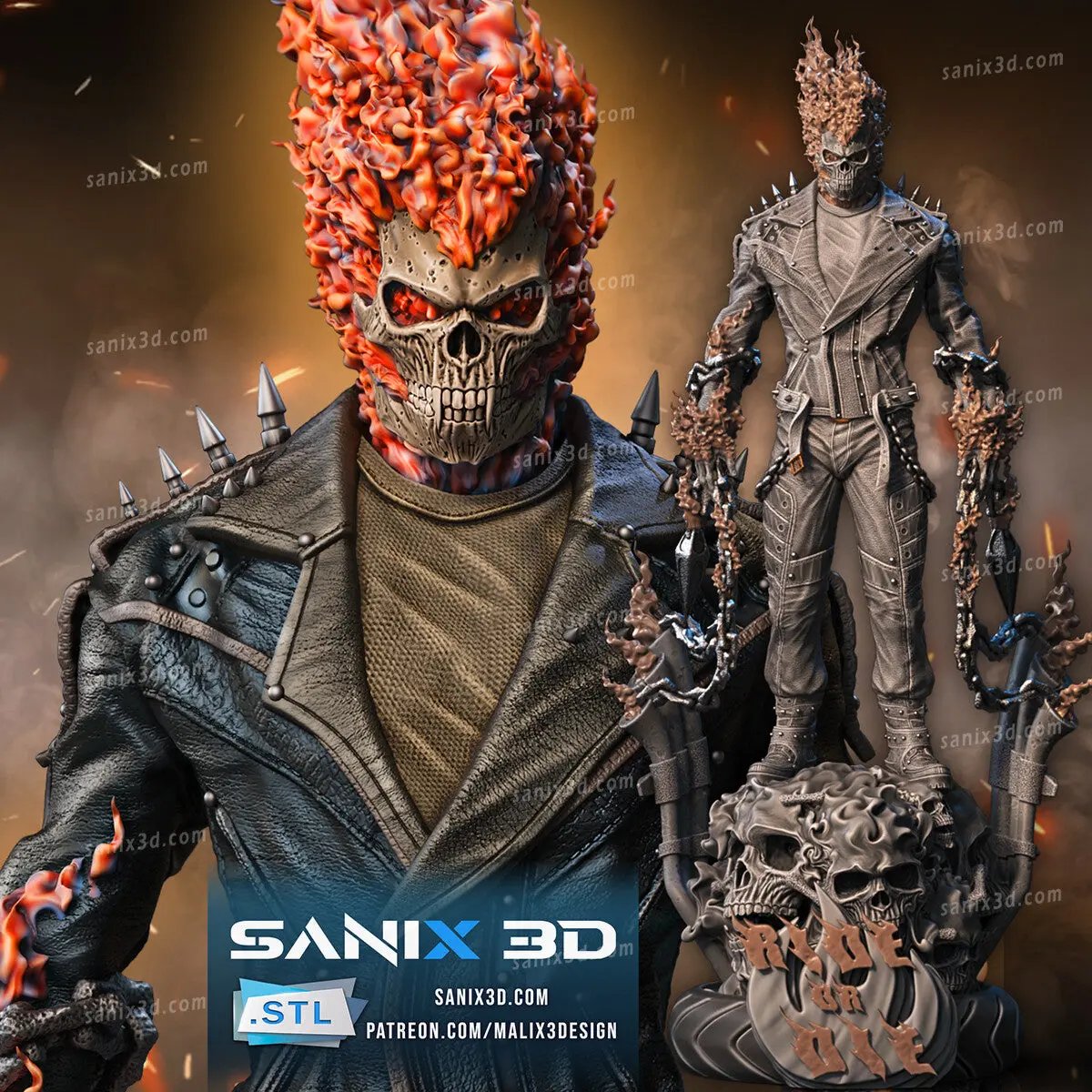Ghost Rider Figure by Sanix 3DHeroFigure