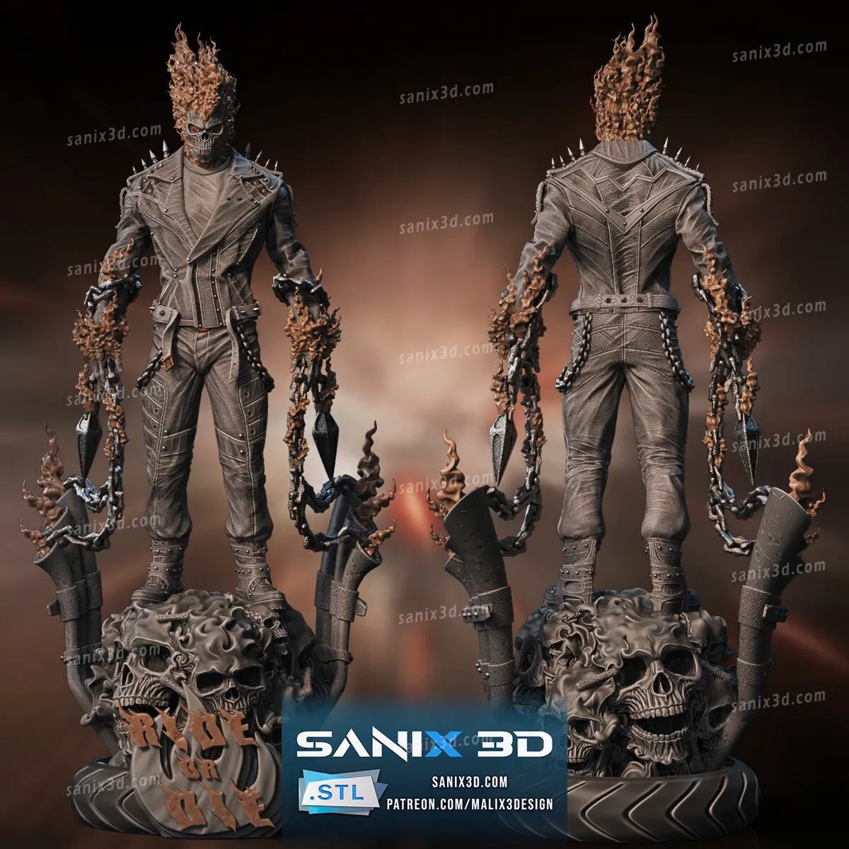 Ghost Rider Figure by Sanix 3DHeroFigure