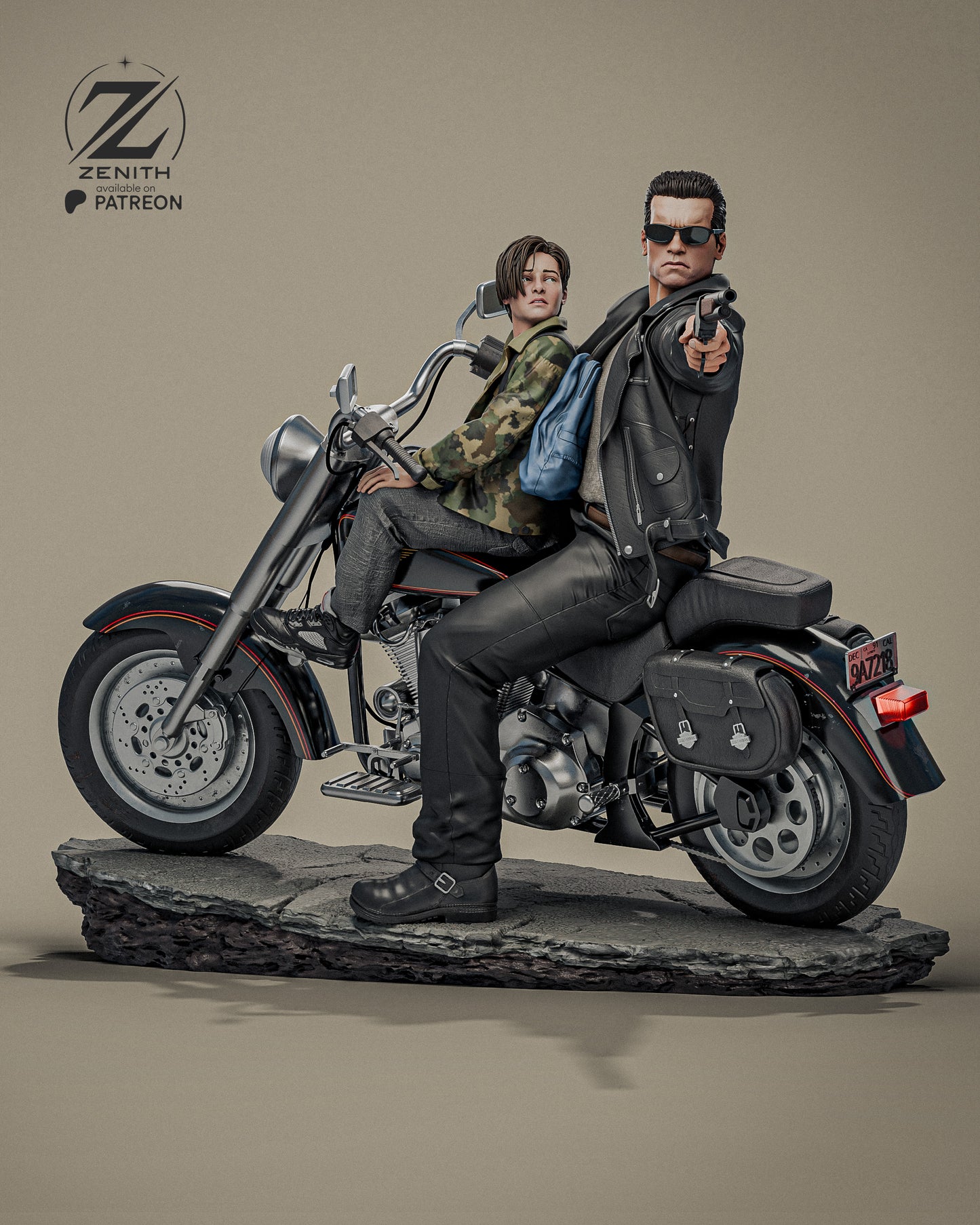 Terminator John Connor Diorama Figure 3DHeroFigure
