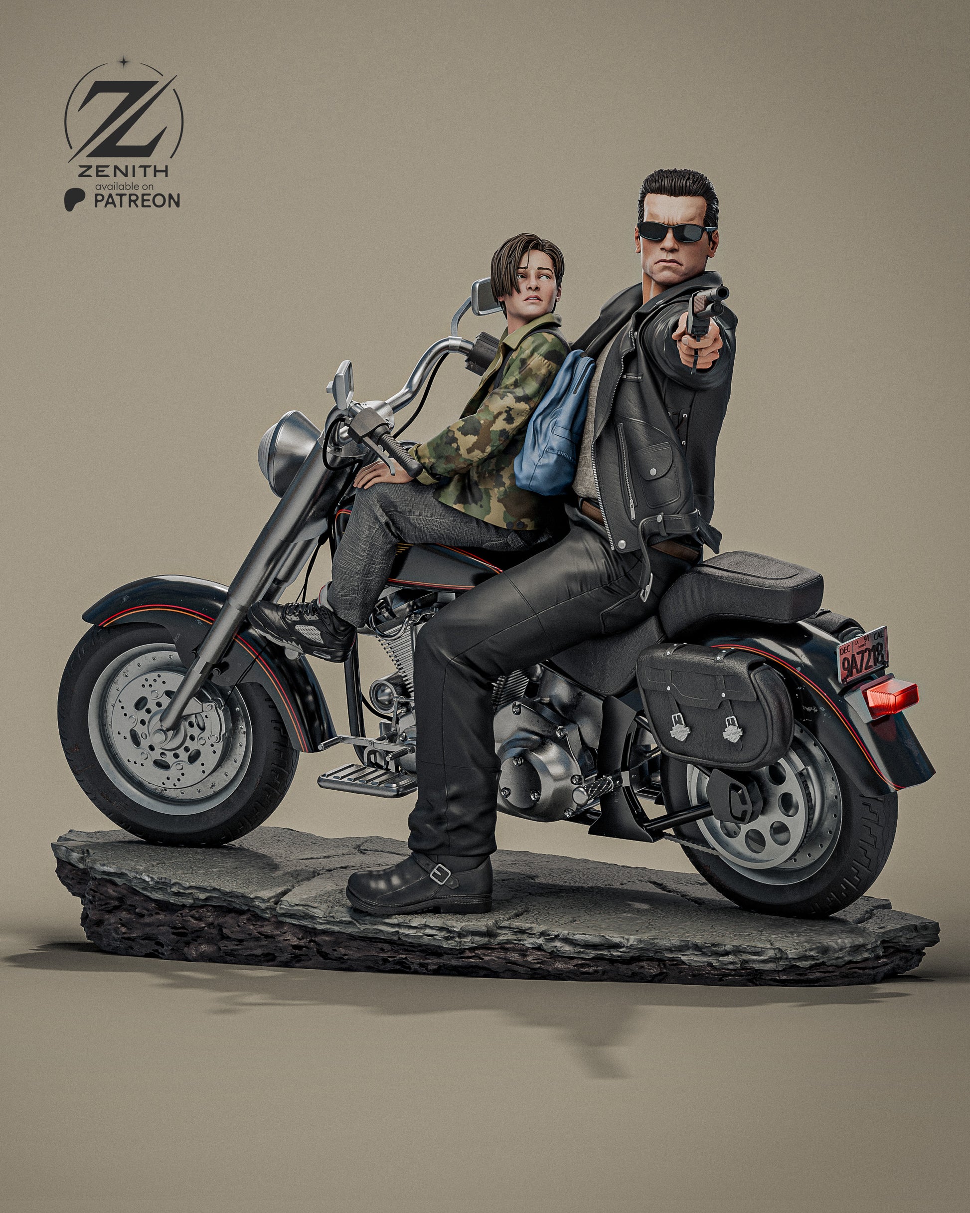Terminator John Connor Diorama Figure 3DHeroFigure