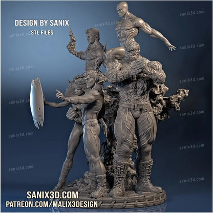Fantastic Four Diorama Figure by Sanix 3DHeroFigure