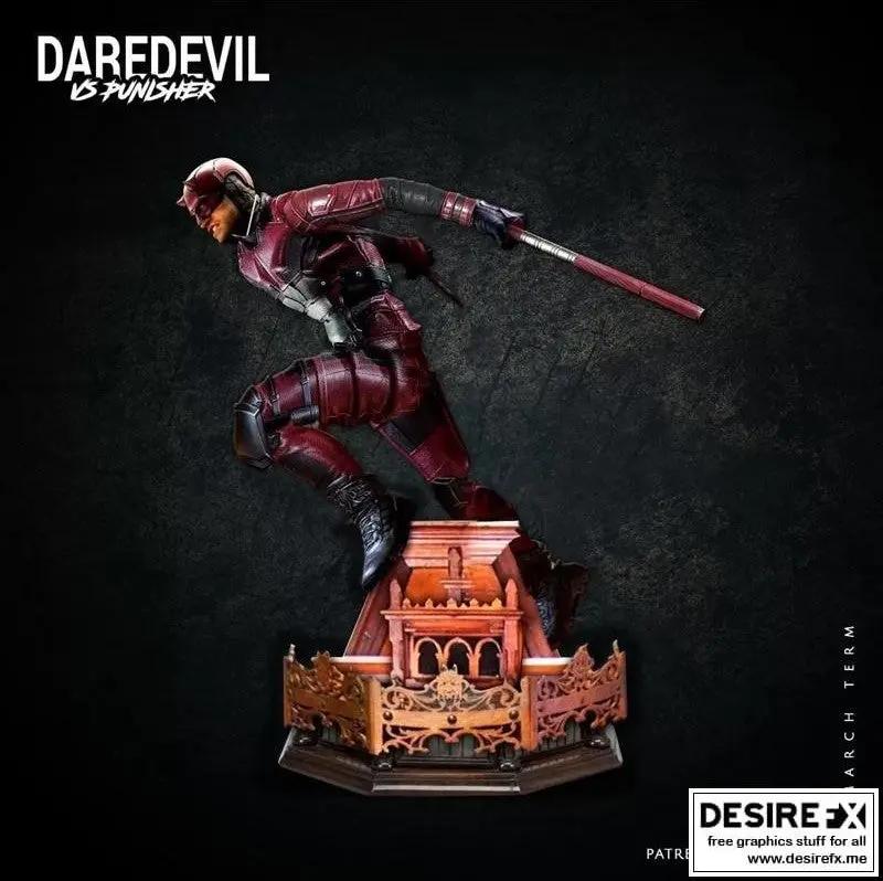Daredevil Punisher Diorama Figure by Wicked 3DHeroFigure