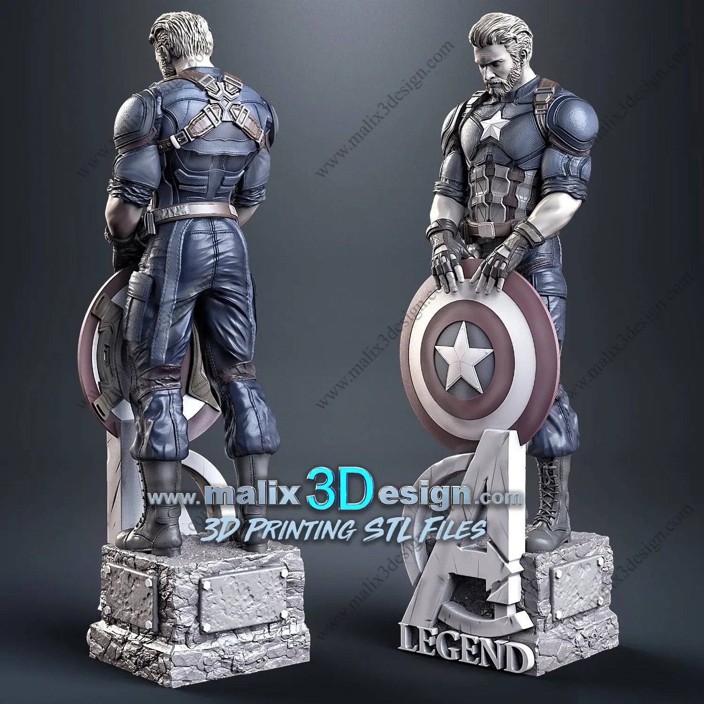 Captain America Figure by Sanix 3DHeroFigure