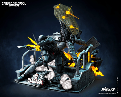 Deadpool Cable Diorama Figure by Wicked 3DHeroFigure