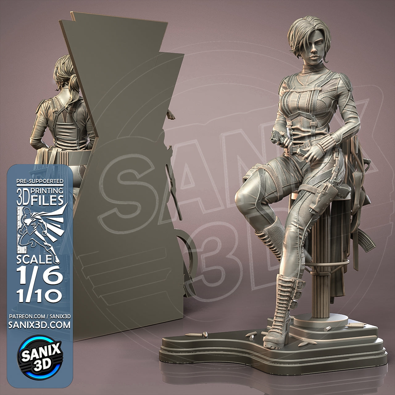 Black Widow Red Room Figure by Sanix – High Quality 3D Collectible Statue 3DHeroFigure