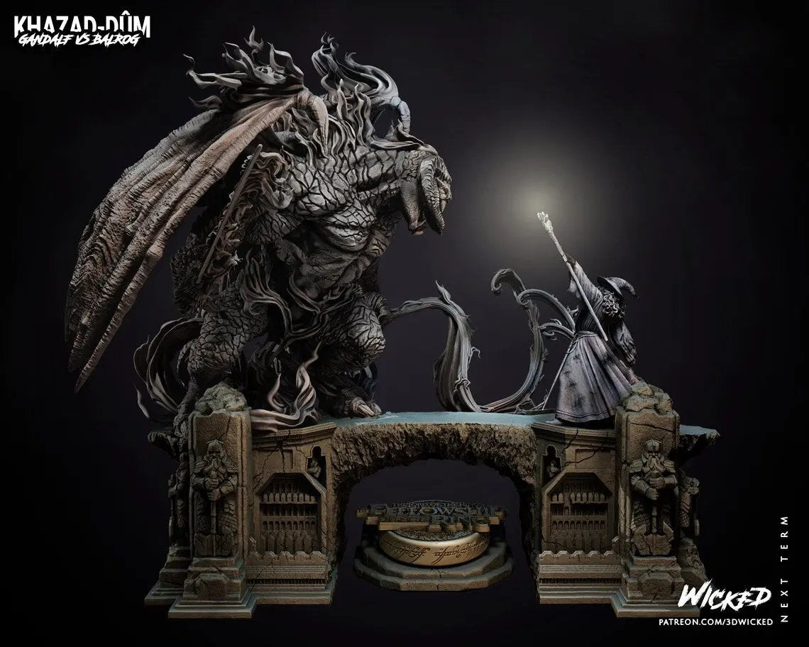 Gandalf Balrog Diorama Figure by Wicked 3DHeroFigure