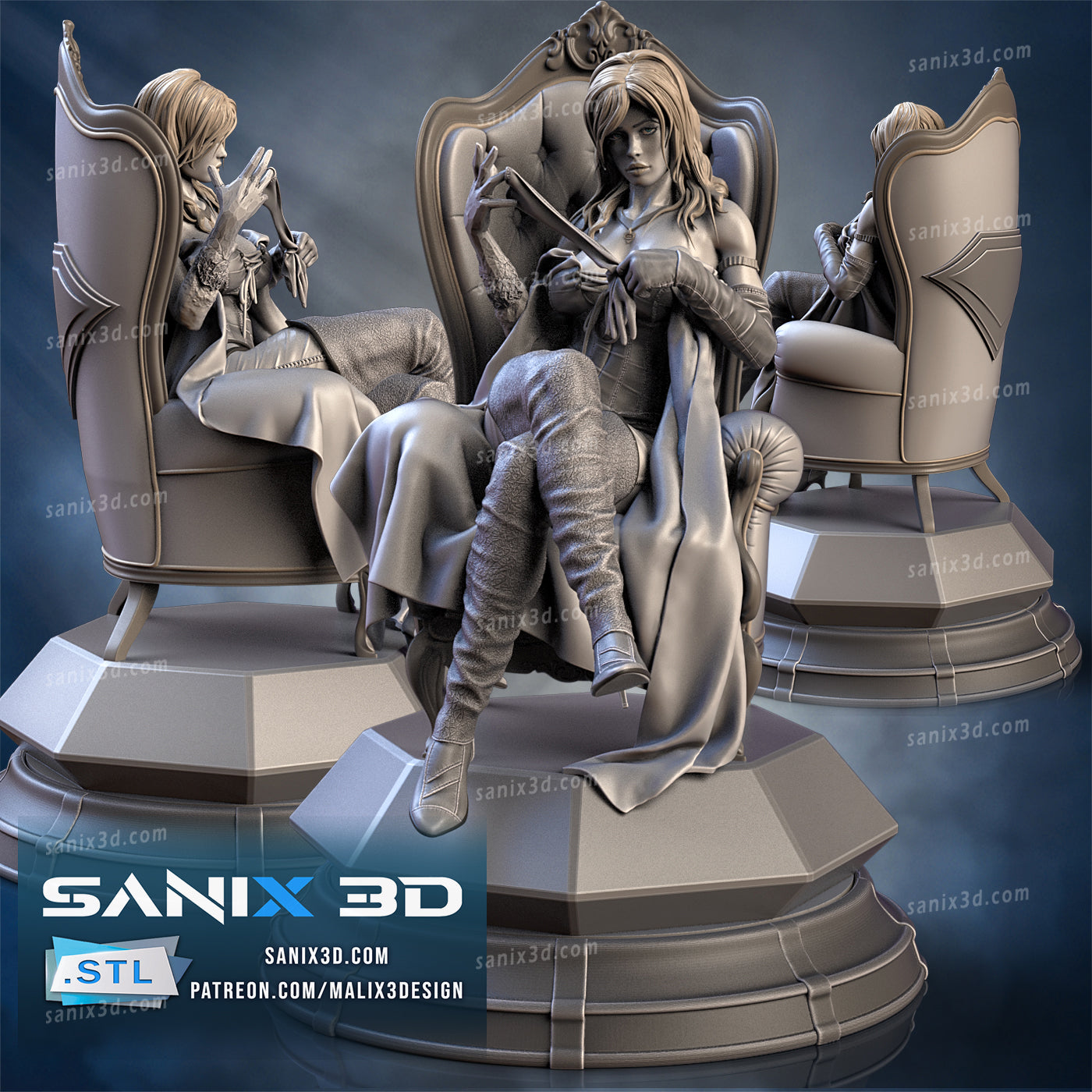 Emma Frost Figure by Sanix – High Quality 3D Collectible Statue 3DHeroFigure