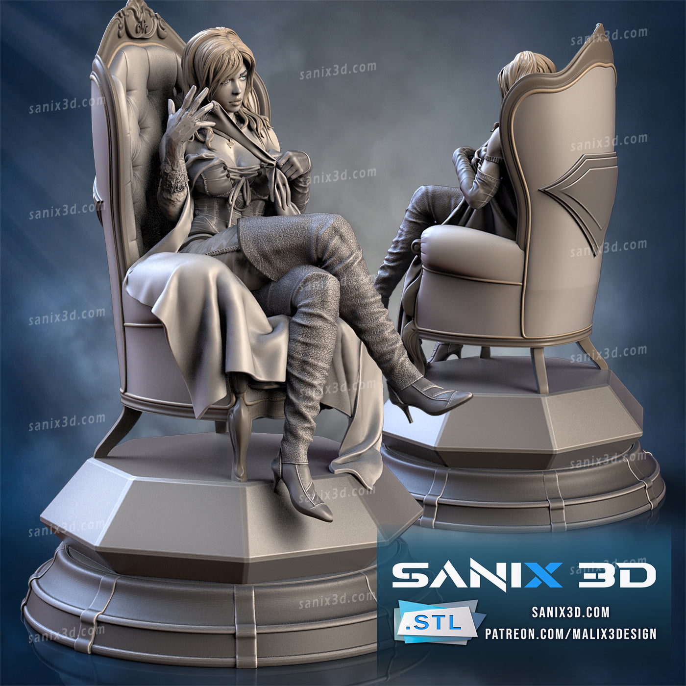 Emma Frost Figure by Sanix – High Quality 3D Collectible Statue 3DHeroFigure