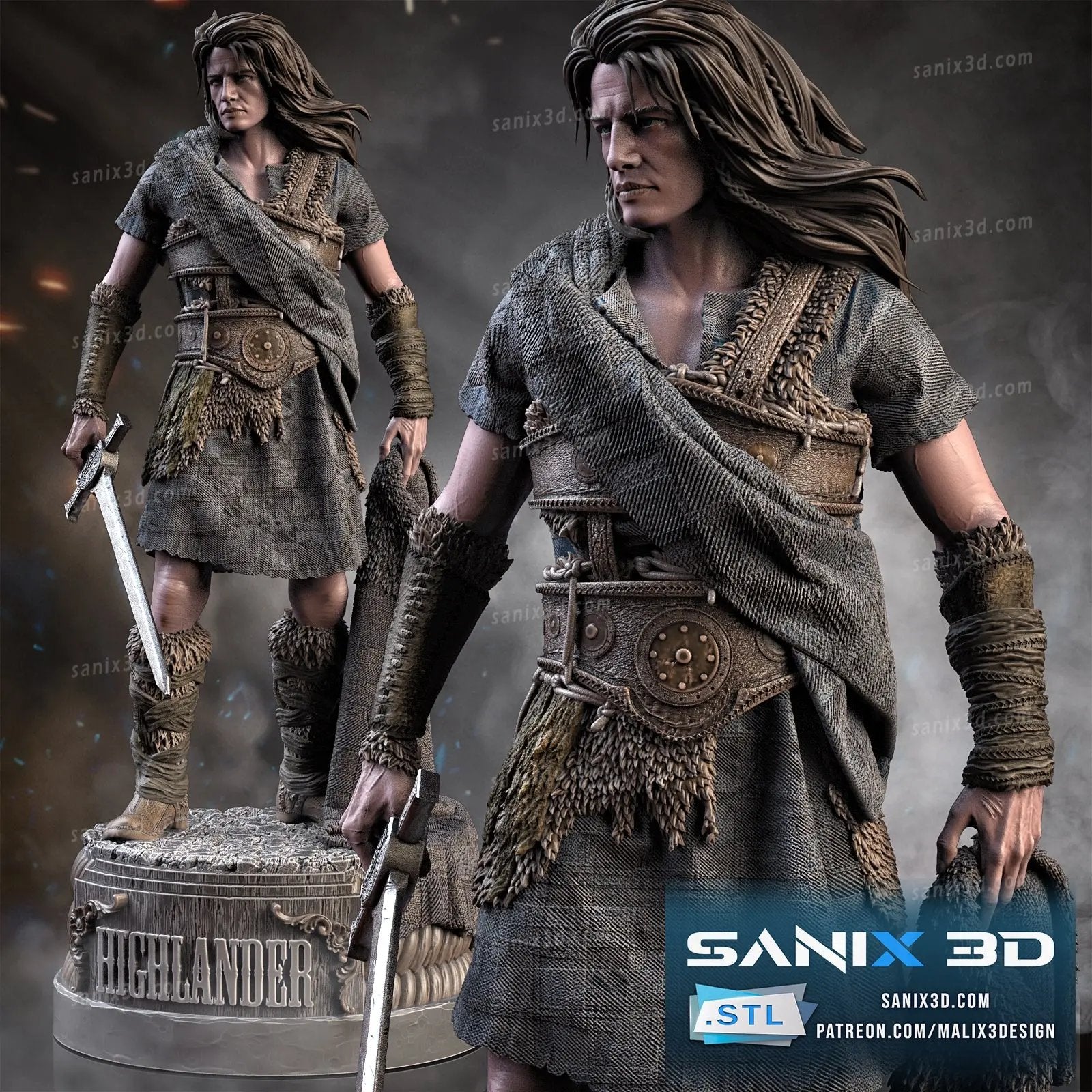 Highlander Figure by Sanix 3DHeroFigure