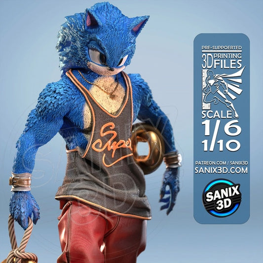 Sonic Figure by Sanix – High Quality 3D Collectible Statue 3DHeroFigure