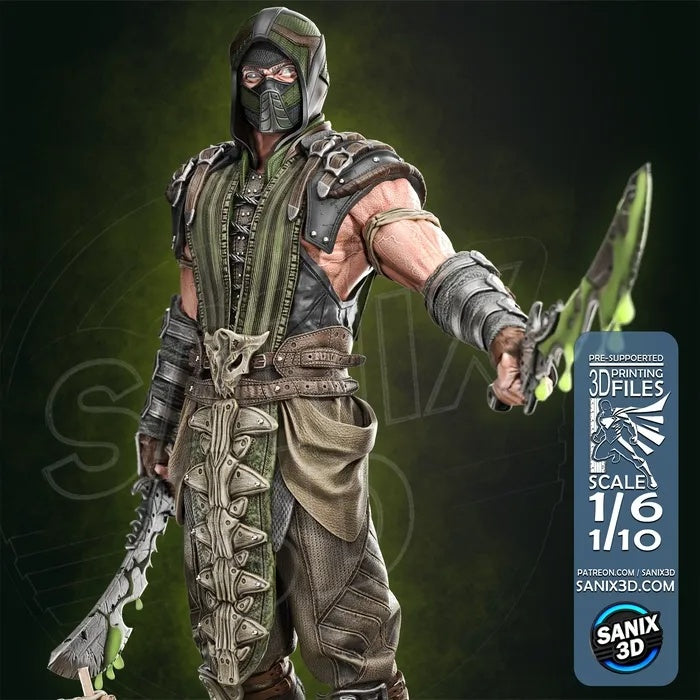 Mortal Kombat Reptile Figure by Sanix – High Quality 3D Collectible Statue 3DHeroFigure