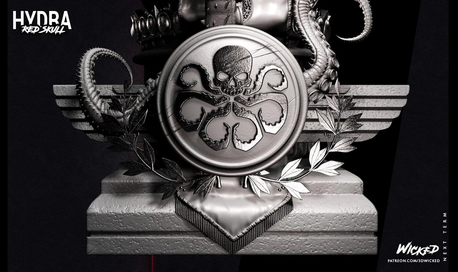 Red Skull Figure by Wicked 3DHeroFigure