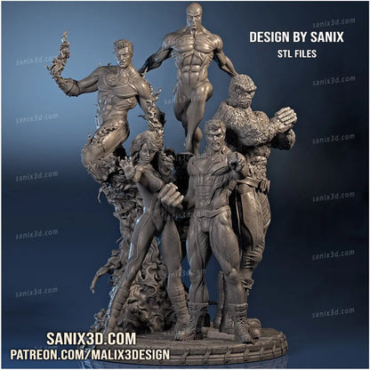 Fantastic Four Diorama Figure by Sanix 3DHeroFigure