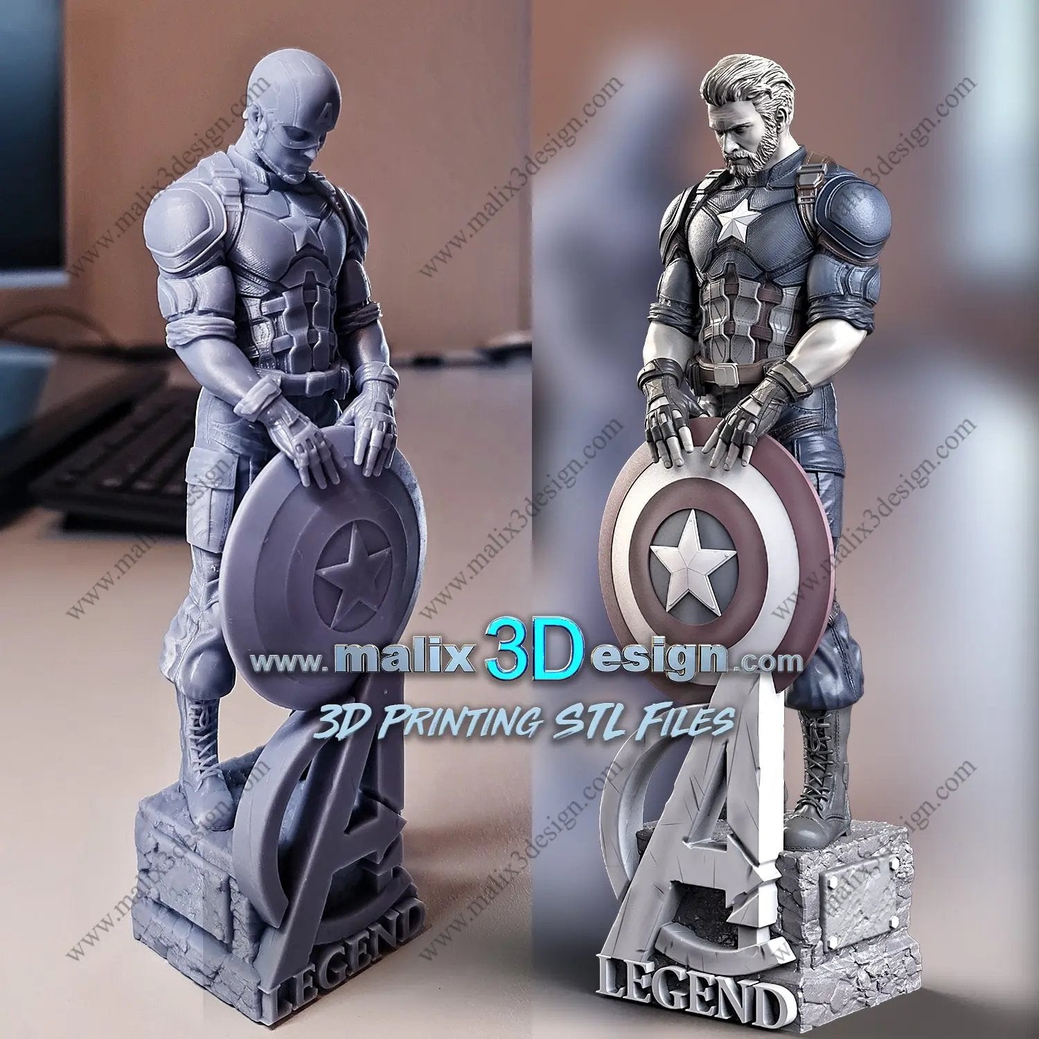 Captain America Figure by Sanix 3DHeroFigure