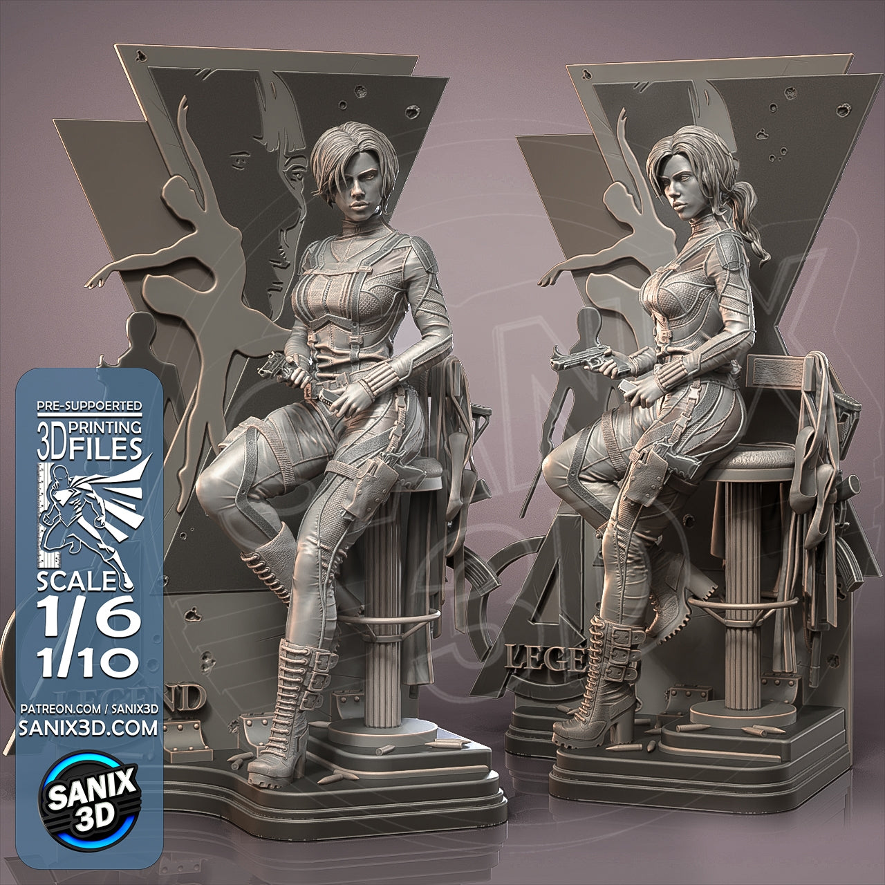 Black Widow Red Room Figure by Sanix – High Quality 3D Collectible Statue 3DHeroFigure