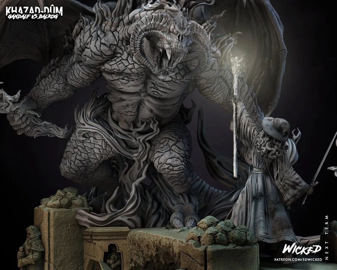 Gandalf Balrog Diorama Figure by Wicked 3DHeroFigure