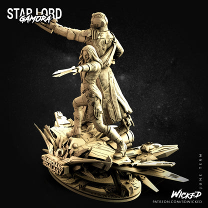 Star Lord Gamora Diorama Figure by Wicked 3DHeroFigure