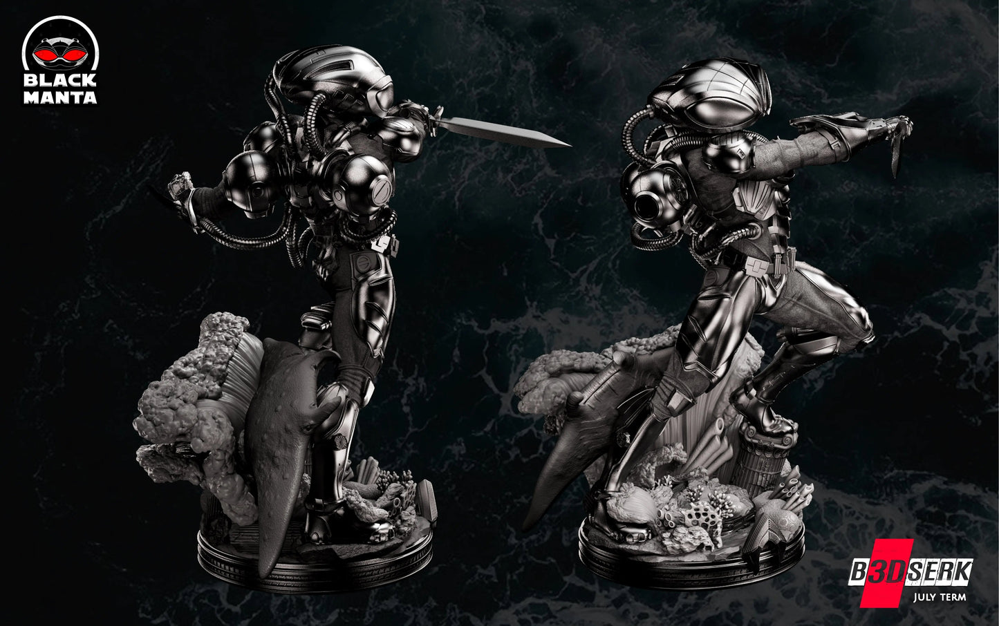 Black Manta Figure by B3DSERK 3DHeroFigure