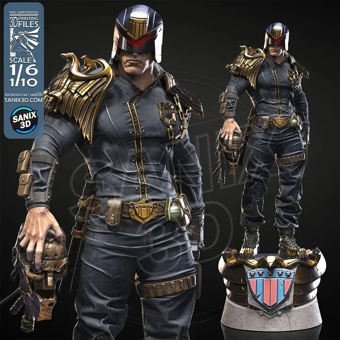Judge Dredd Figure by Sanix – High Quality 3D Collectible Statue 3DHeroFigure