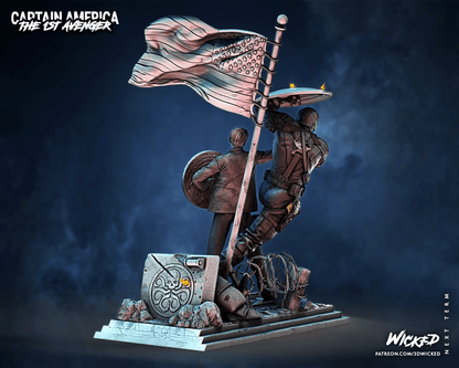 Captain America Steve Rogers Diorama Figure by Wicked 3DHeroFigure