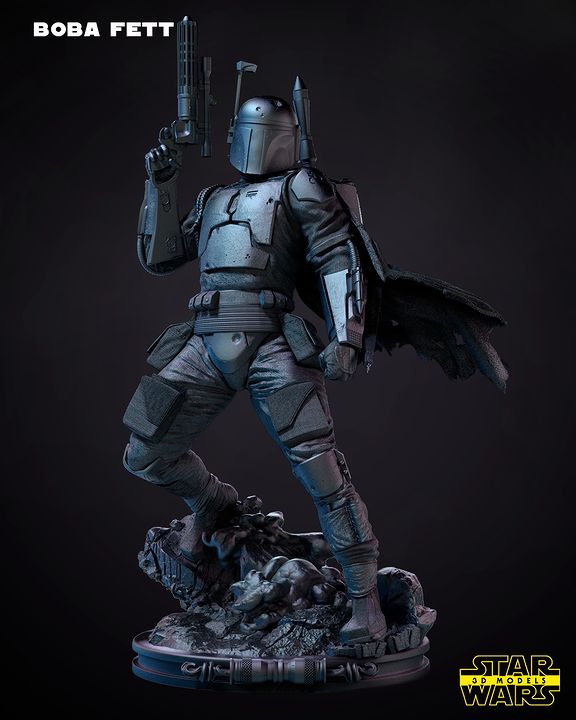 Boba Fett Figure by Star Wars – High Quality 3D Collectible Statue 3DHeroFigure