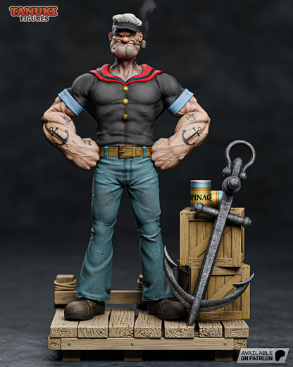 Popeye Figure by Tanuki Figures – High Quality 3D Collectible Statue 3DHeroFigure