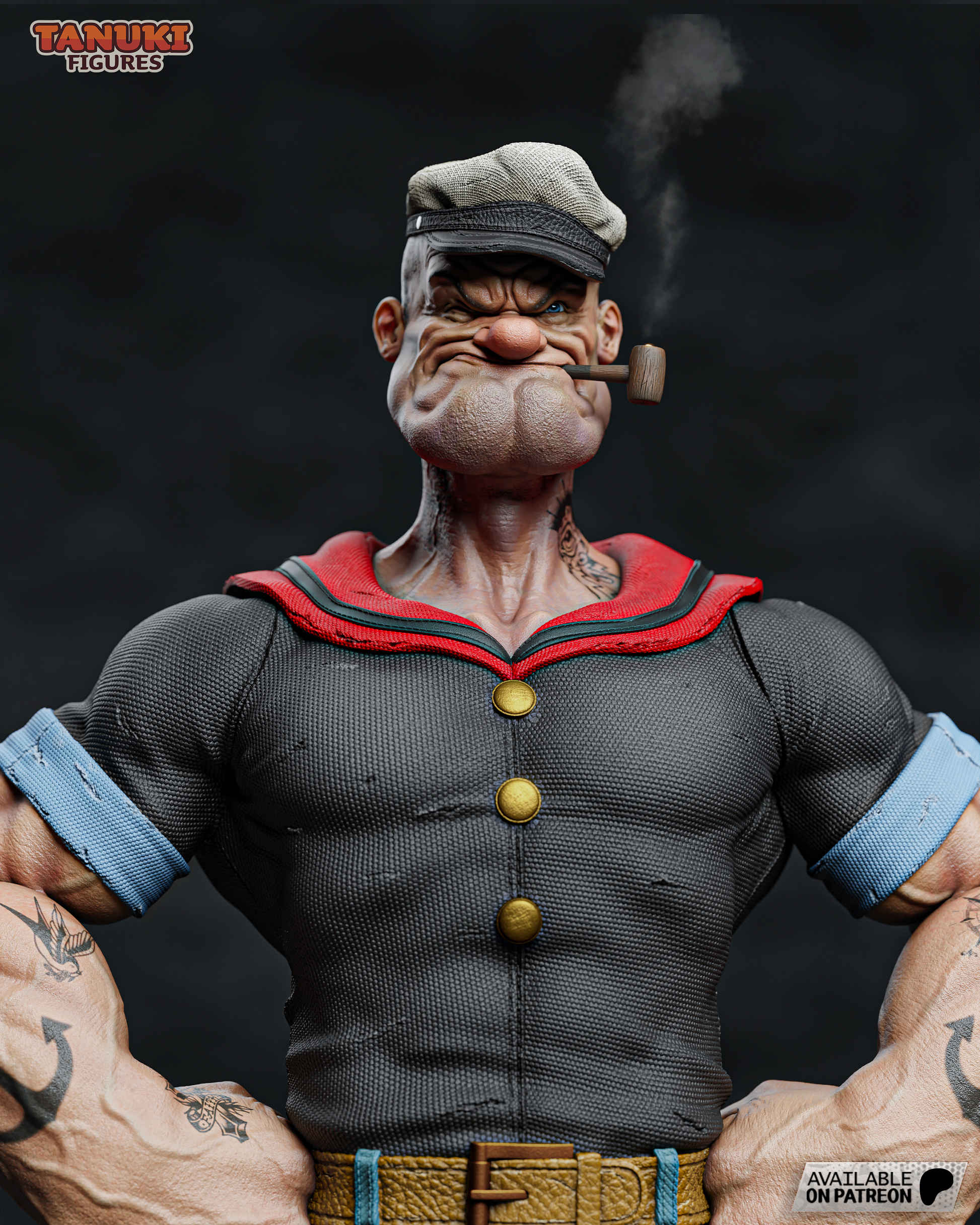 Popeye Figure by Tanuki Figures – High Quality 3D Collectible Statue 3DHeroFigure