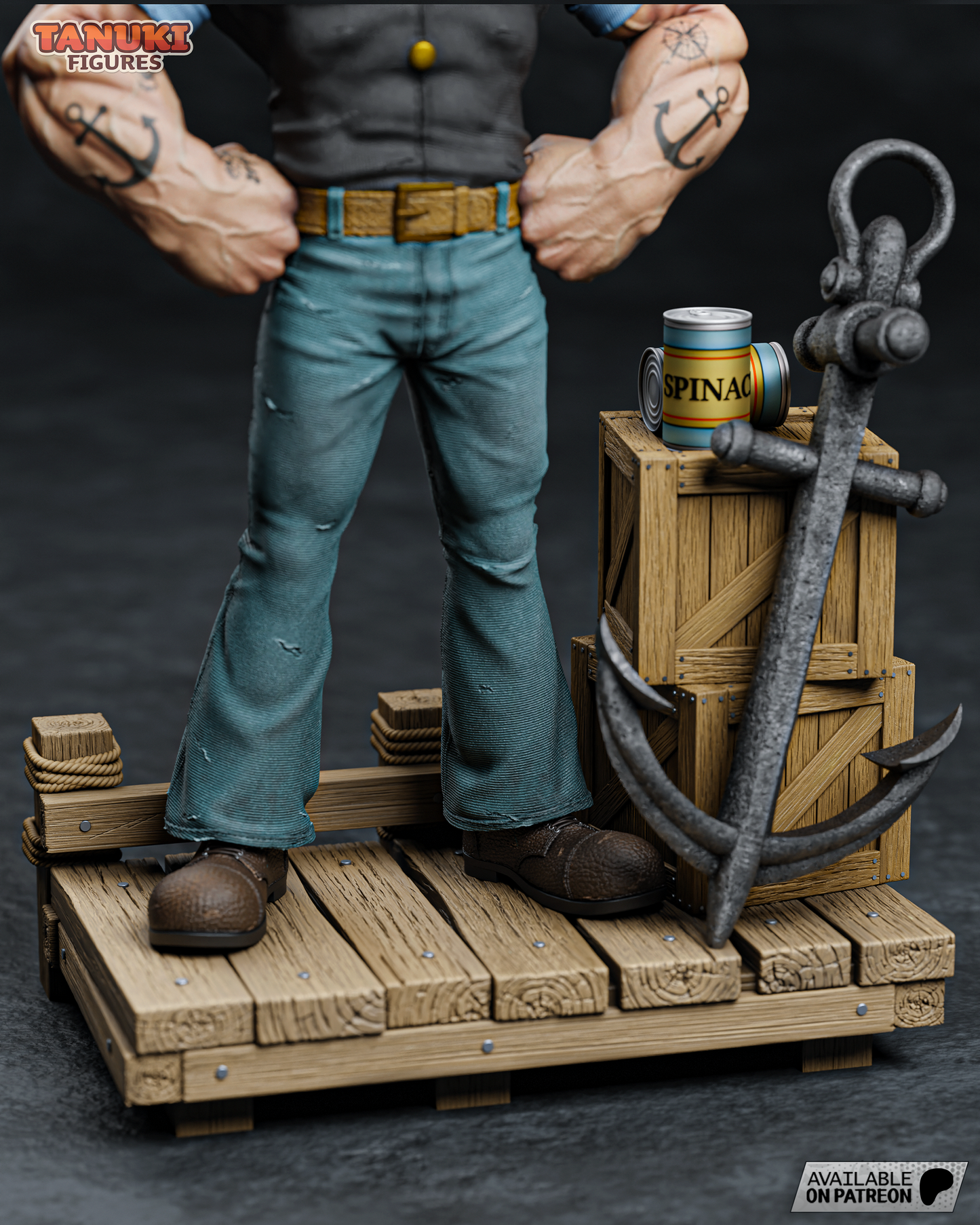 Popeye Figure by Tanuki Figures – High Quality 3D Collectible Statue 3DHeroFigure