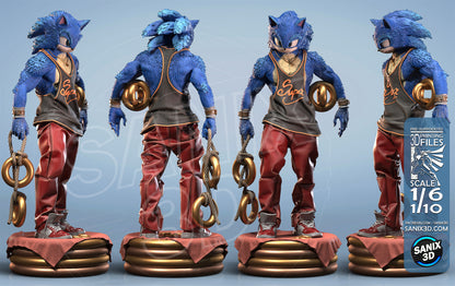 Sonic Figure by Sanix – High Quality 3D Collectible Statue 3DHeroFigure