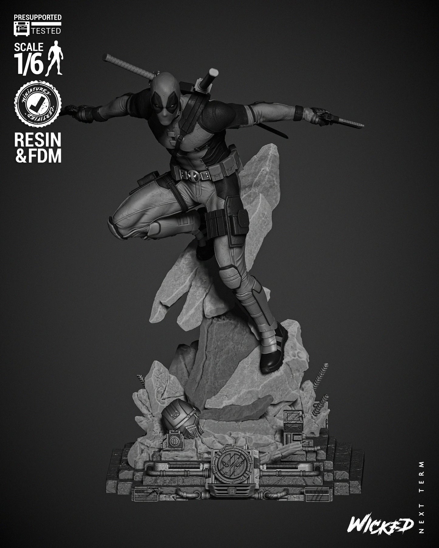 Deadpool Figure by Wicked – High Quality 3D Collectible Statue 3DHeroFigure