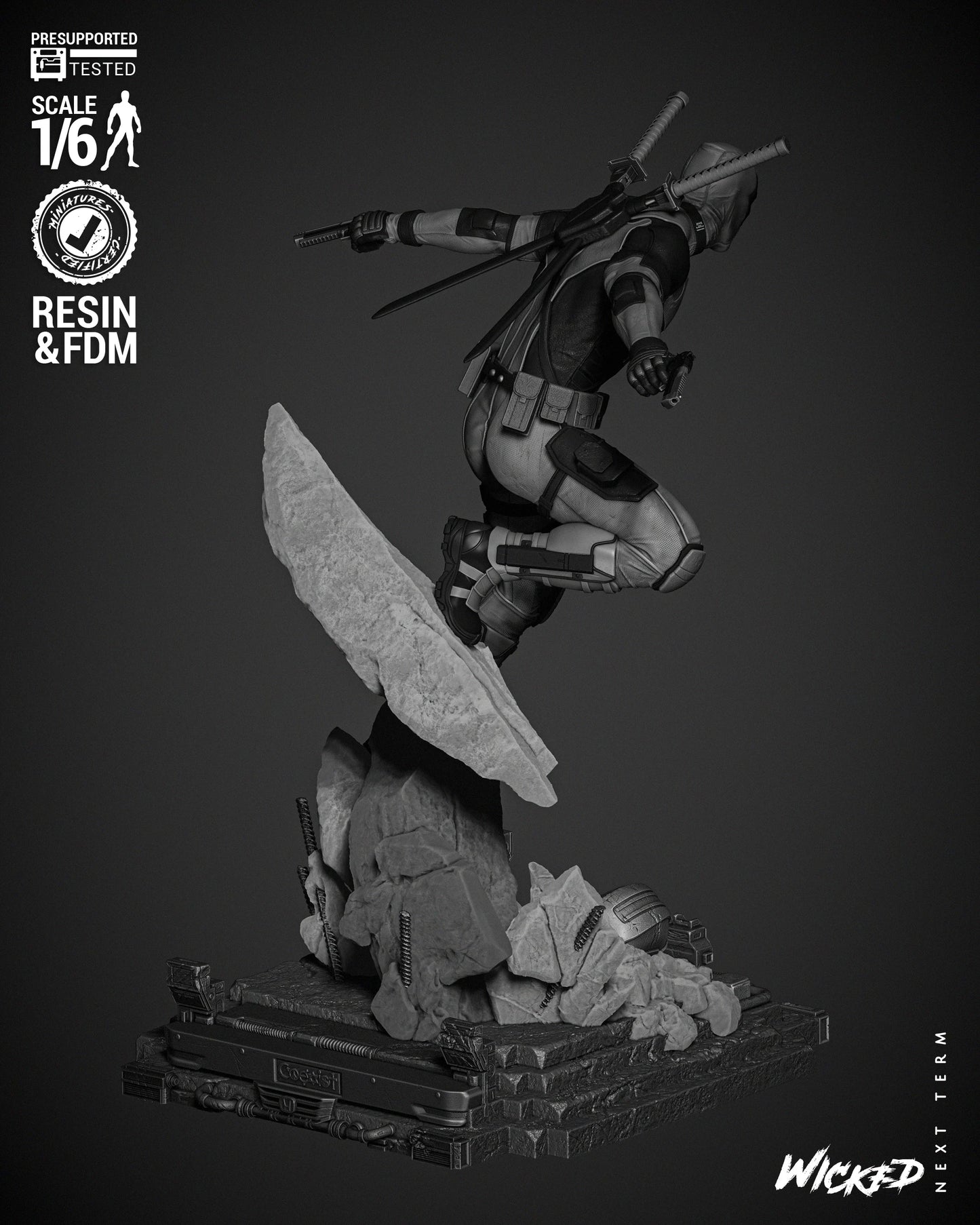 Deadpool Figure by Wicked – High Quality 3D Collectible Statue 3DHeroFigure