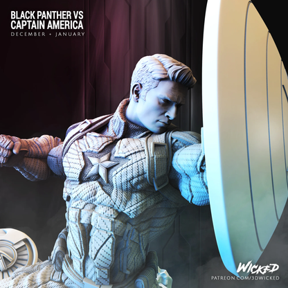 Captain America Figure by Wicked – High Quality 3D Collectible Statue 3DHeroFigure