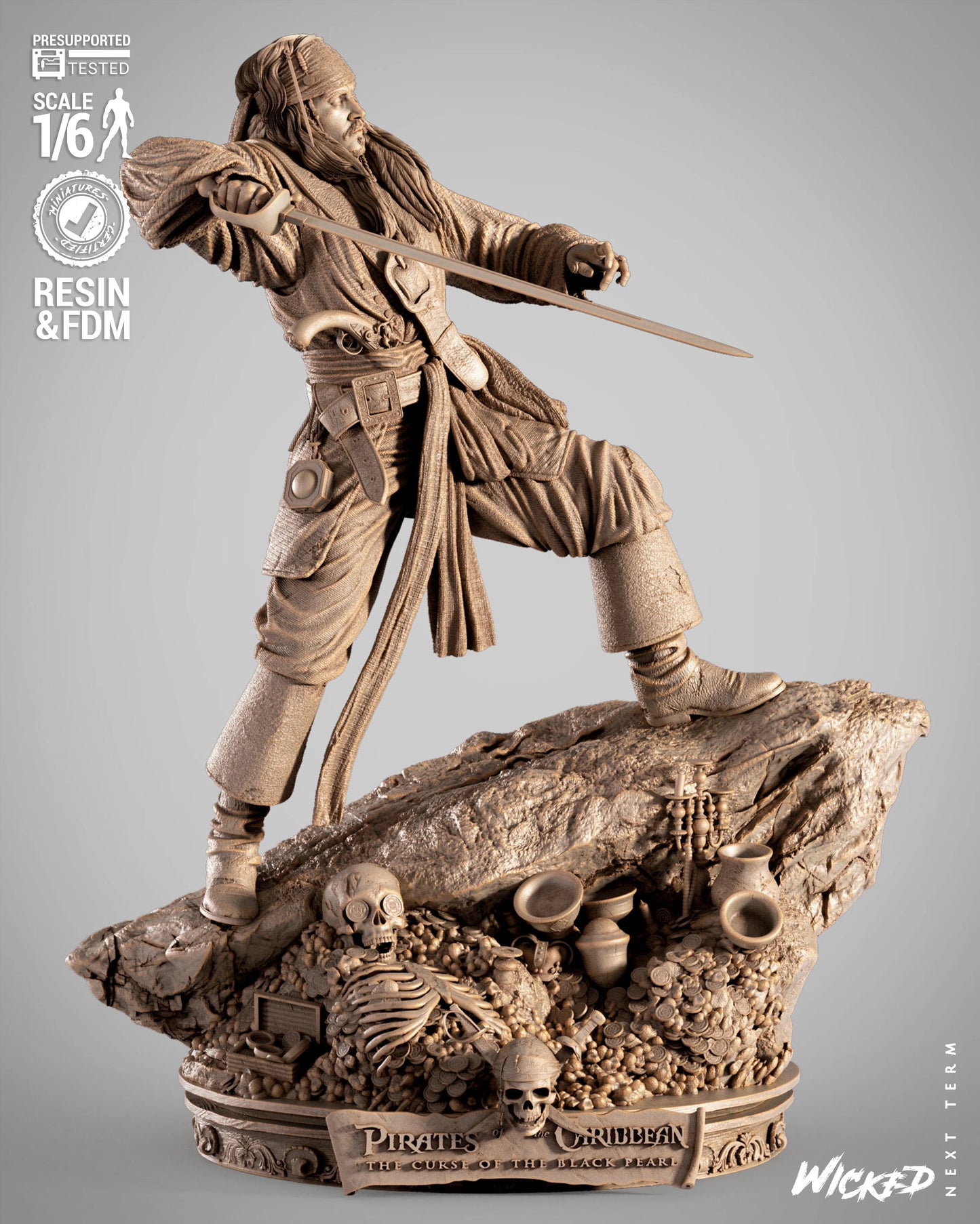 Jack Sparrow Figure by Wicked – High Quality 3D Collectible Statue 3DHeroFigure
